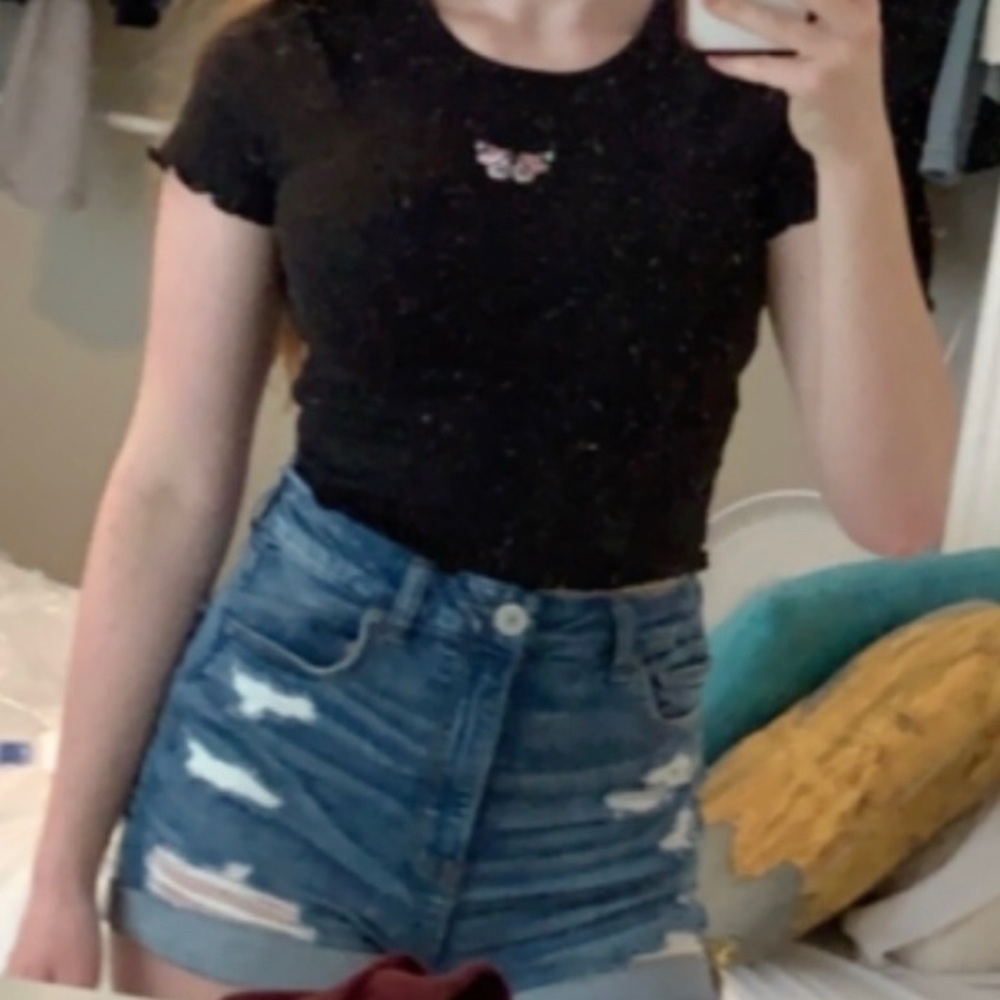 Black Butterfly Baby Tee